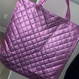Quilted Purple Tote Bag